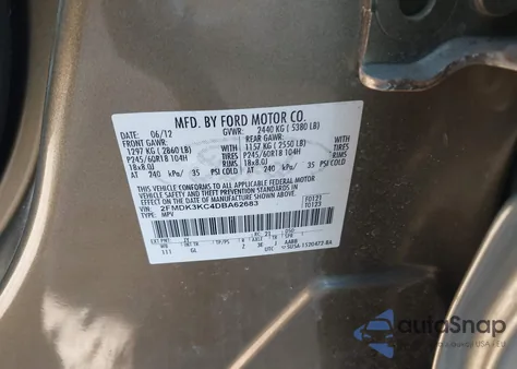 2013 Ford Edge Limited z USA, uszkodzony, nr VIN 2FMDK3KC4DBA62683